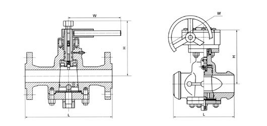美标壓(ya)力平衡式倒裝(zhuāng)油密封旋塞閥(fá)